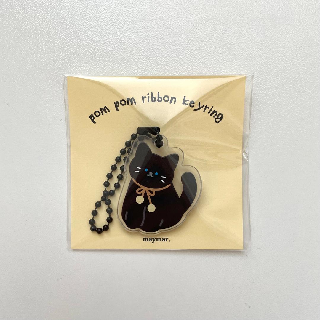 [메이마르] 폼폼리본 아크릴키링
