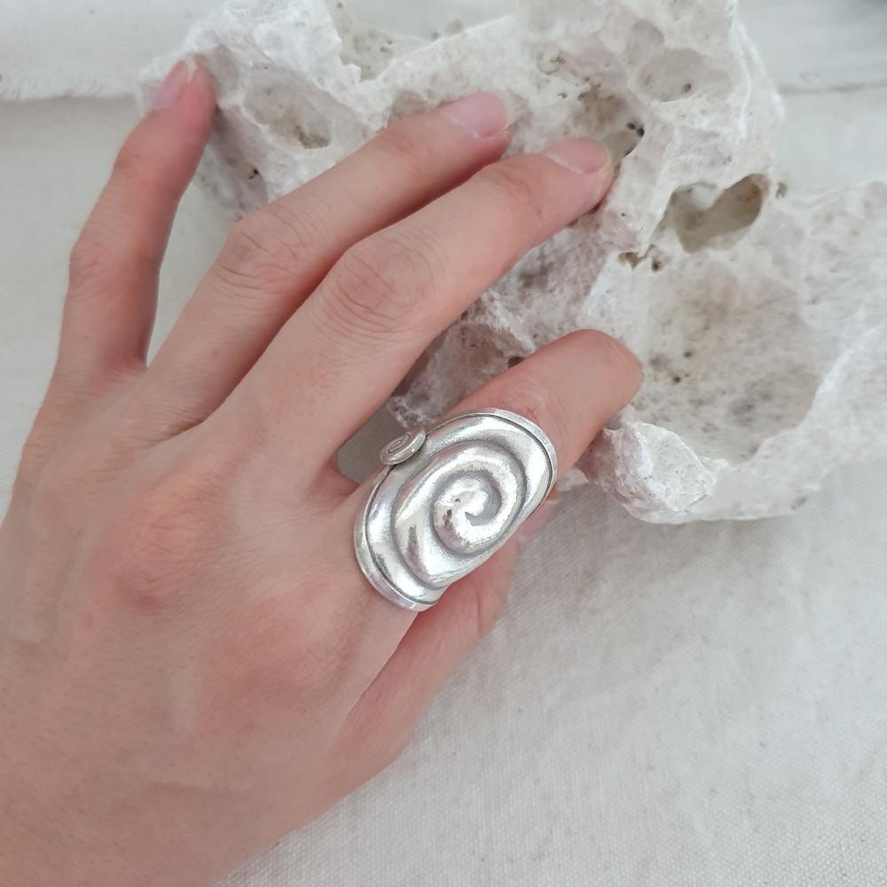 [특가] 카렌실버 골뱅이문양 실버반지 에스닉 유니크 빈티지 쥬얼리 요가주얼리