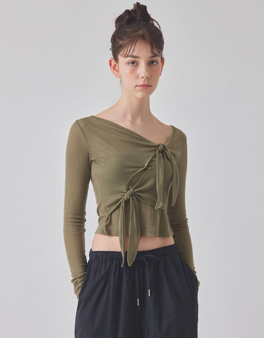 [텐셀100] DOUBLE-TIE LONG SLEEVE TOP