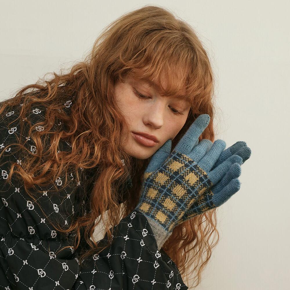 타탄 체크 터치 장갑_3color