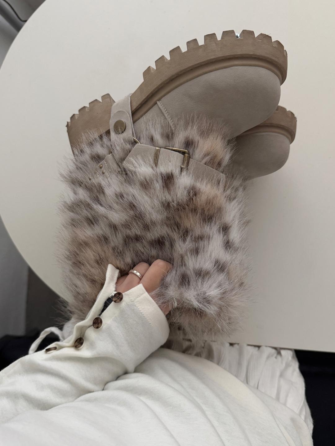 투웨이 버클 퍼 부츠 2colors