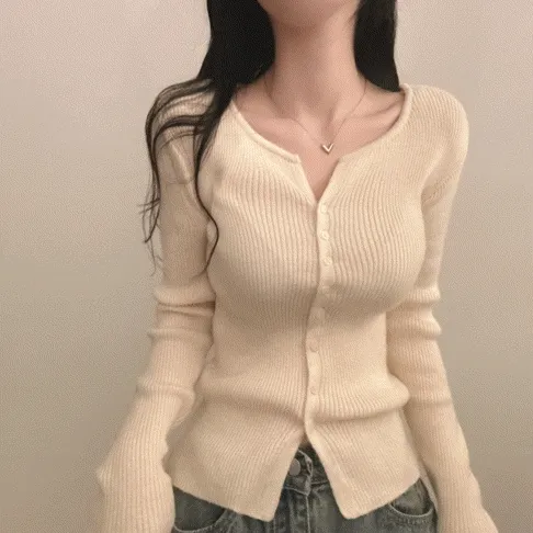 [부들소재,퀄좋아요!] 데일리핏~ 슬림 골지 단추 니트 가디건 5color