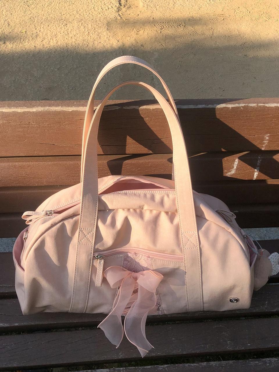 [11/21예약배송] Daily ribbon gym bag _nude pink