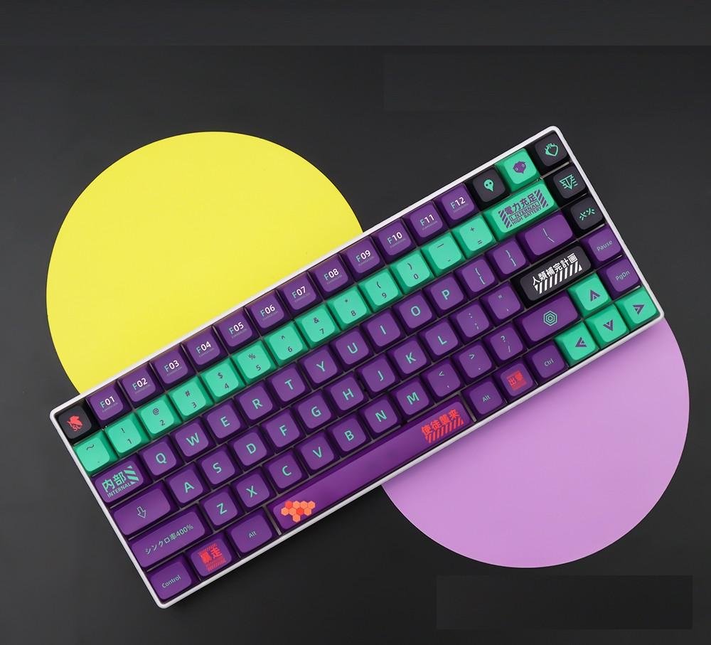 EVA 퍼플 애니메이션 보라 XDA PBT 키캡 한성 레오폴드 필코
