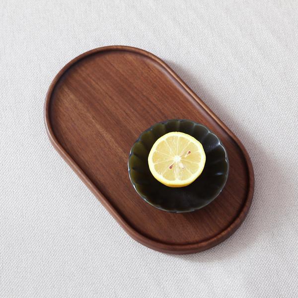 핸드메이드 원목 타원 우드 트레이 S