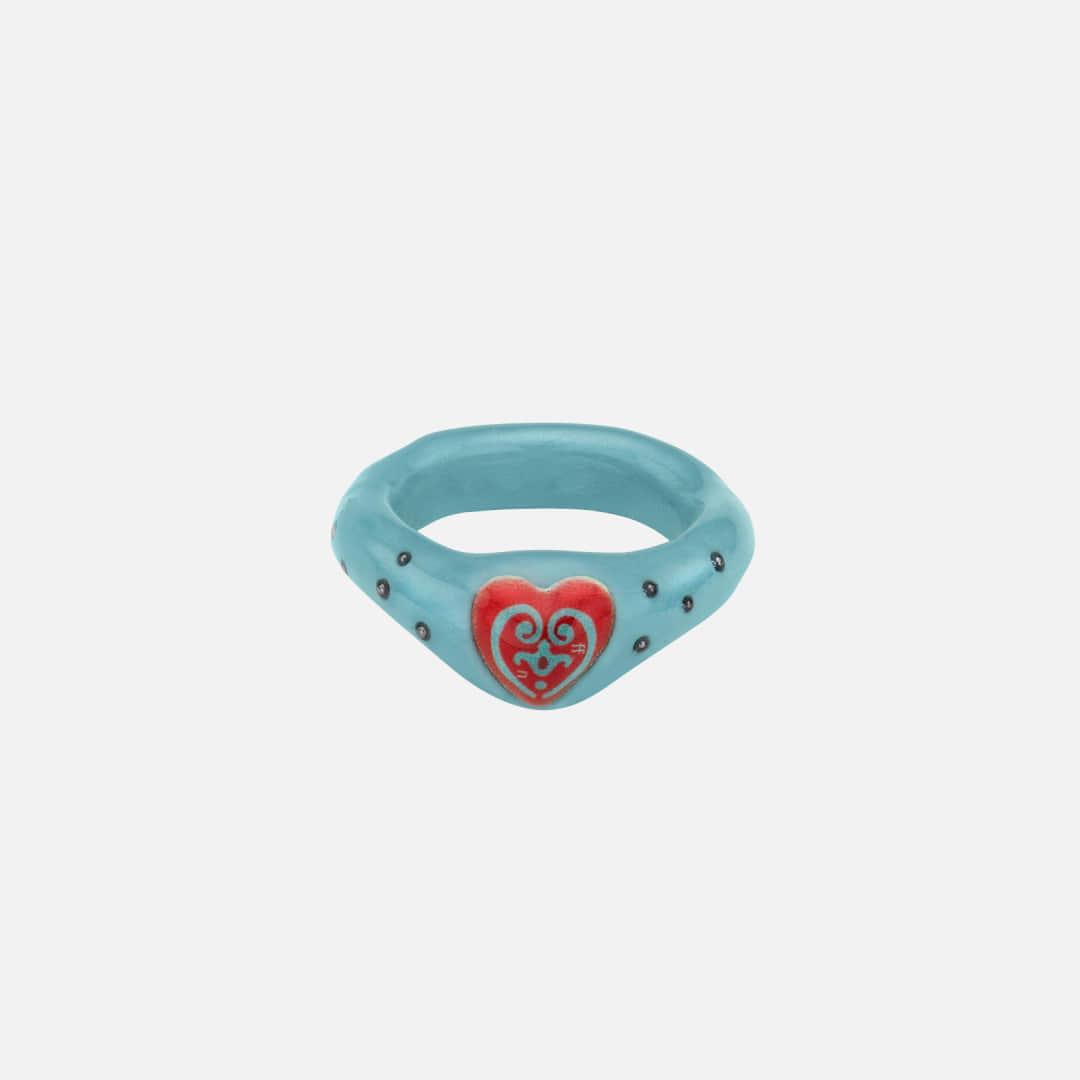 dotty romance ring-pale blue