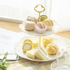 키친어썸 북유럽풍 골드라인 에프터눈티 디저트 트레이 2단