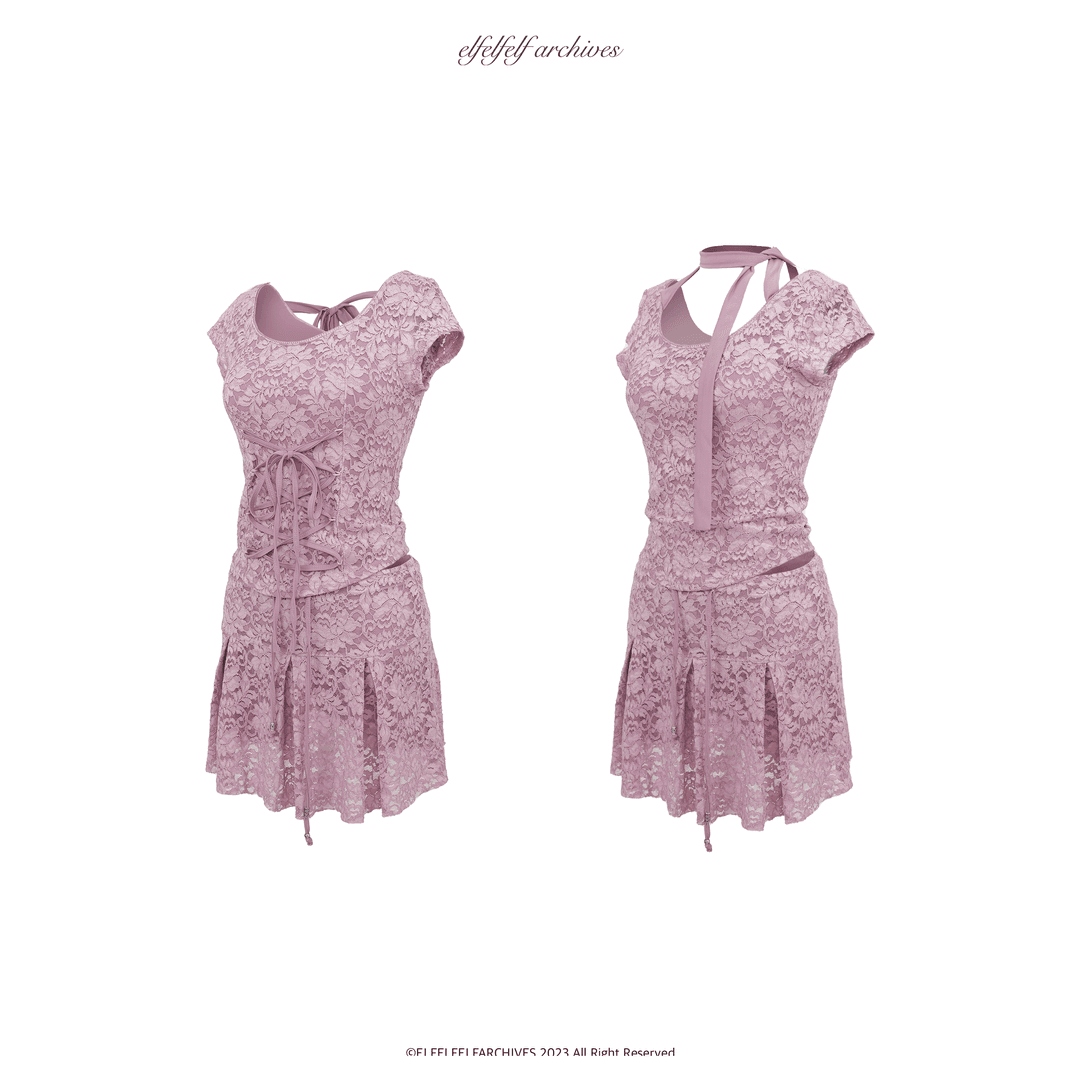 LACE ANTIQUE SKIRT[PINK]