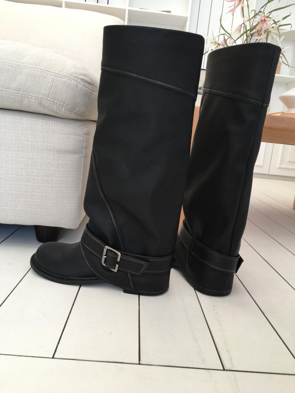 빈티지 버클 롱부츠