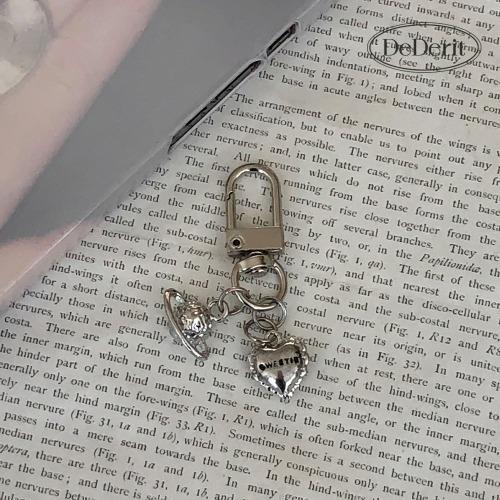 데데리트 빈티지 우주 행성 실버 하트키링 차량 다이어리 핸드폰고리 커플 우정 선물