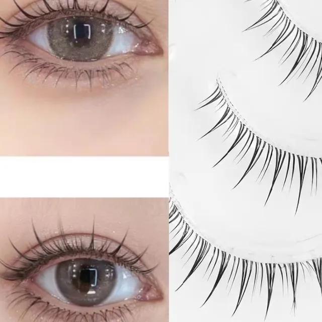 자연스러운 데일리 시스루 가닥 속눈썹 가벼운 인조 투명 낚시줄 심플 꾸안꾸 학교 학생 데이트 메이크업 한올 셀프 한줄 부분 연장 공주님 키치 y2k 힙한