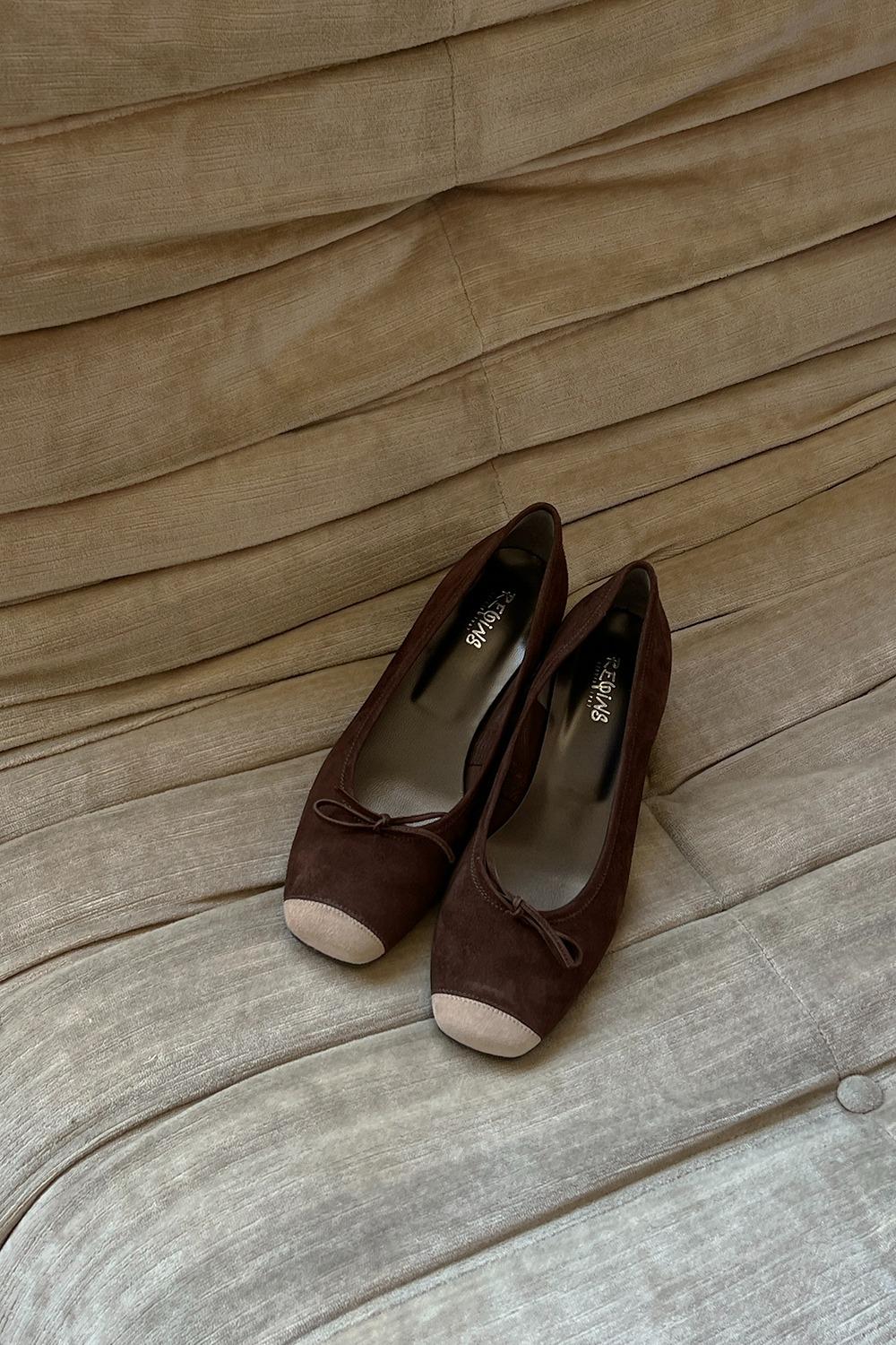 KYRIEL CUIR VELOURS [CACAO/NUDE]