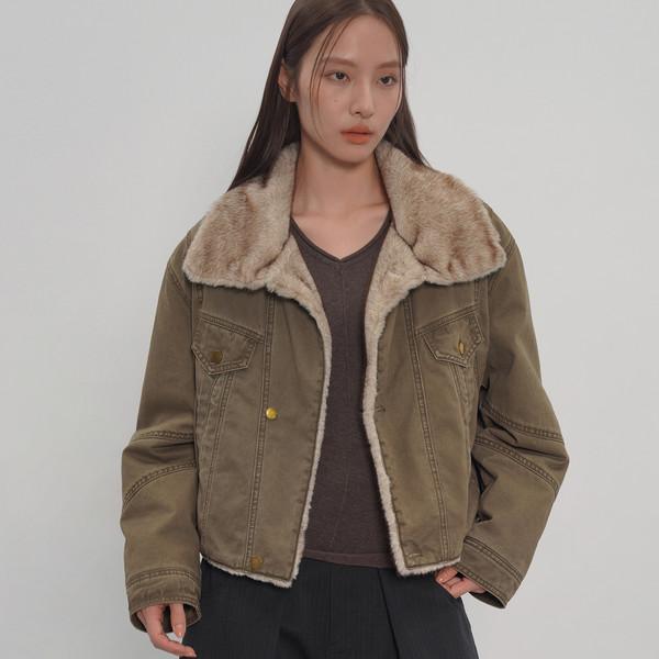 Cropped Canvas Work Jacket