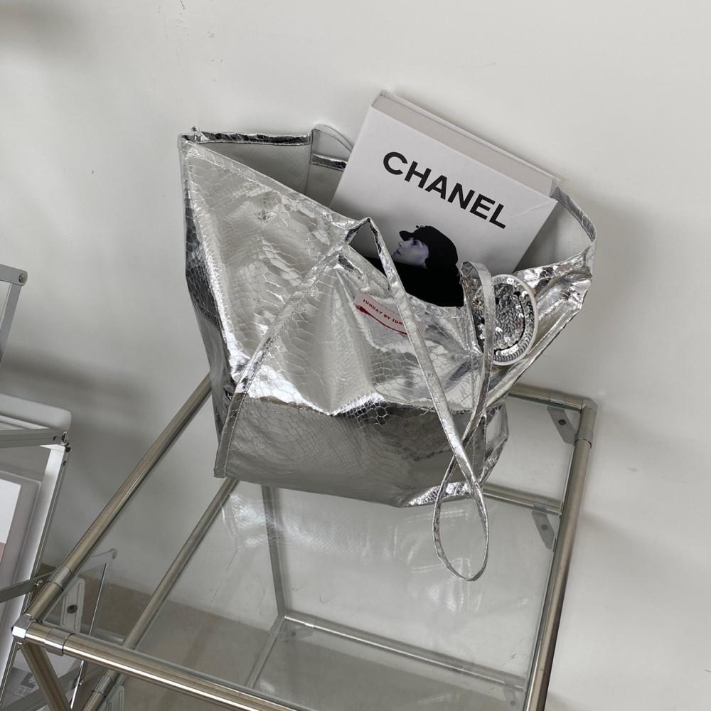 여름 실버 크로크다일 보부상 바캉스 휴양지 쇼퍼백 에코백 가방