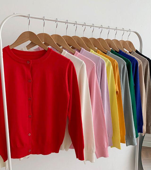 [쿠폰](12컬러 부드러운♥) 캐시미어 루즈핏 라운드 크롭 숏 미니 니트가디건 봄 여름