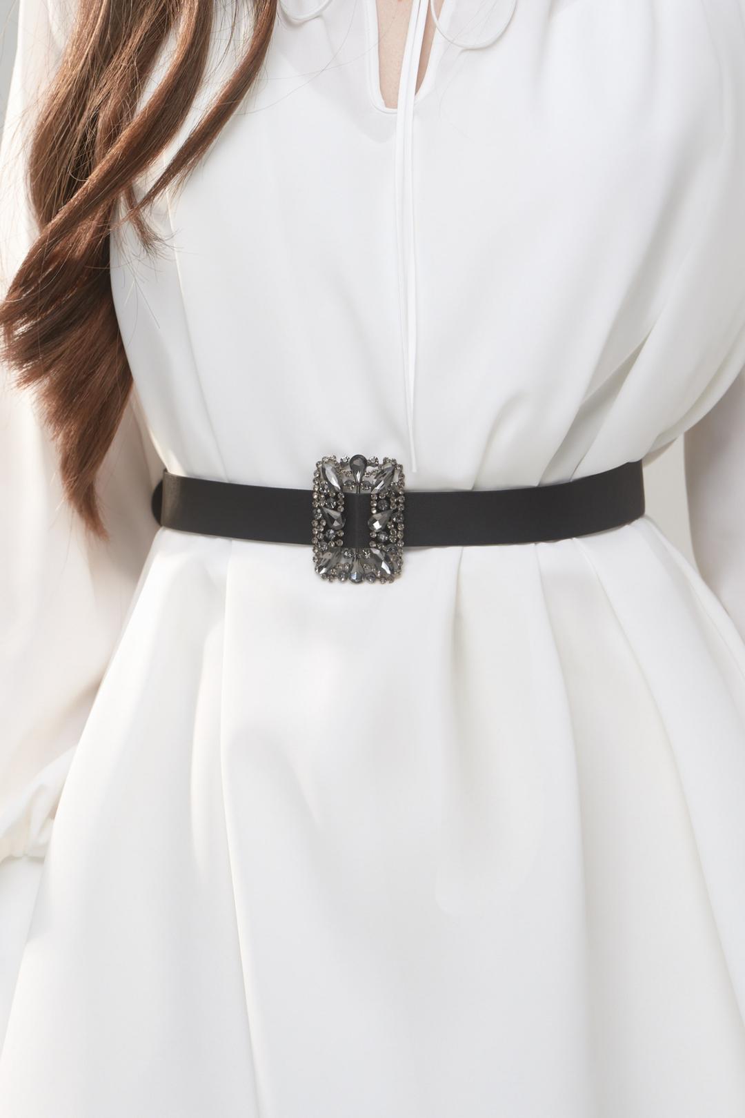 [2ND] Black Royal Swarovski Belt (Made by ITALY)  - CLASSIC BLACK