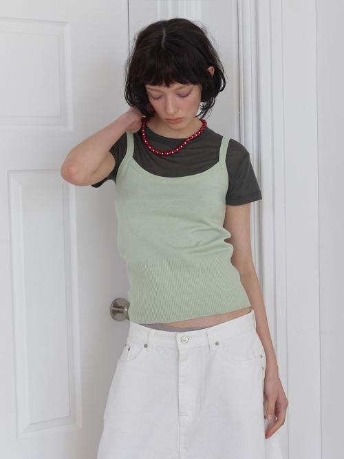 2WAY SHEER LAYERED HALF SLEEVE - MINT