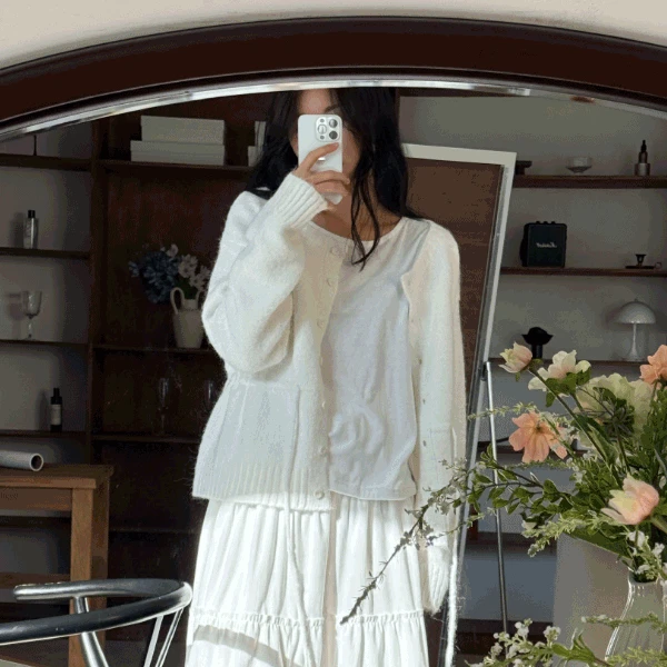 웬즈 울 헤어리 스트링 가디건