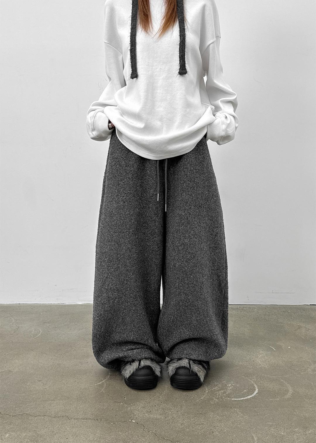 베얼리 플리스 투웨이 밴딩팬츠