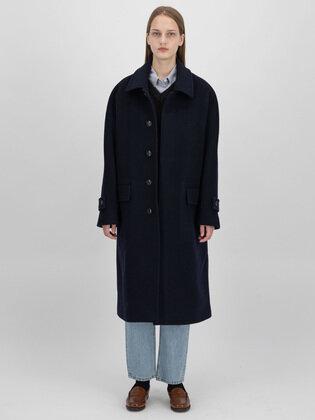 French Sleeve Balmacaan Coat_NAVY