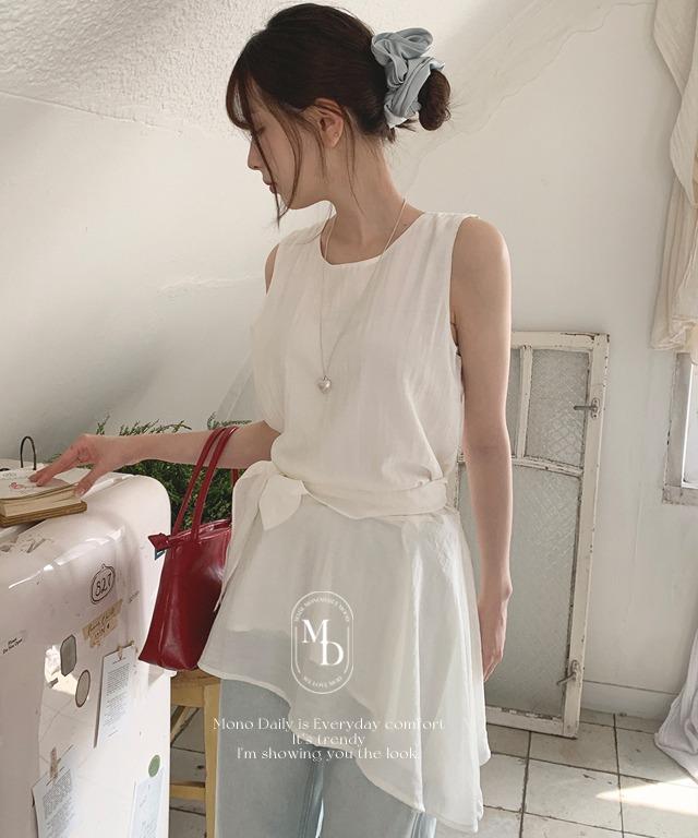 New! 로윈 언발 슬리브리스 원피스 (스카프set 허리끈으로 투웨이사용!)