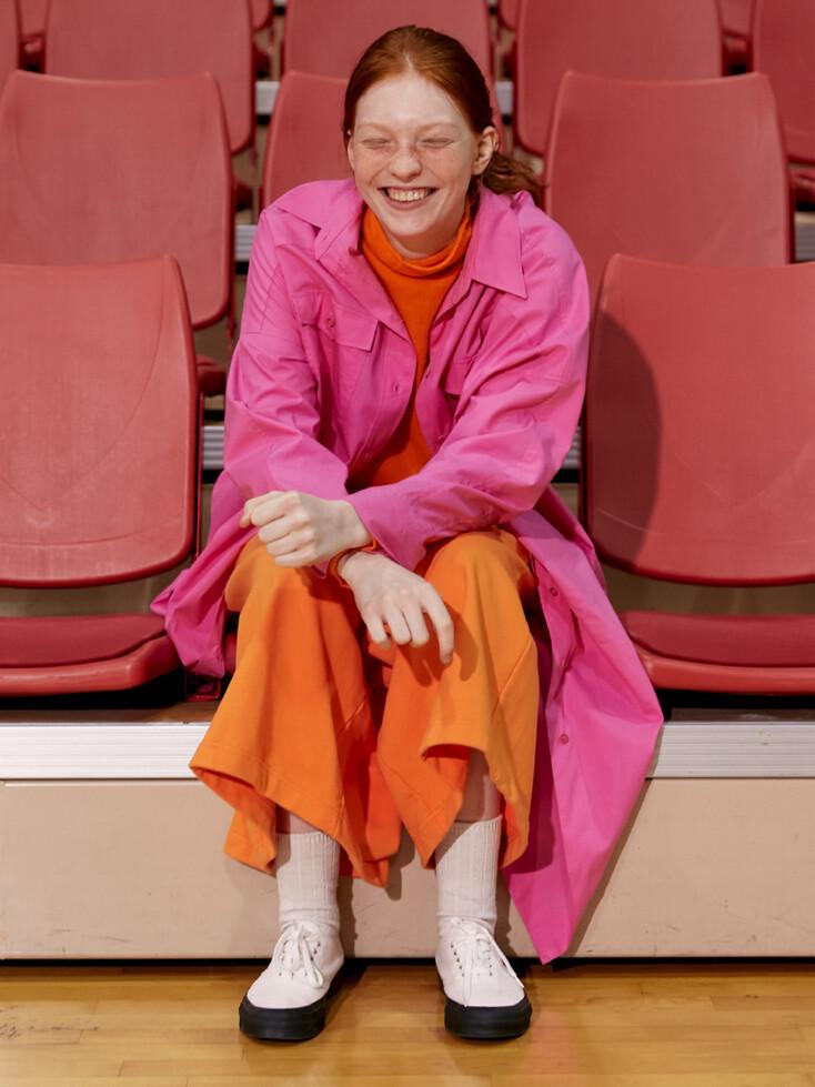 Cowboy shirt dress in pink
