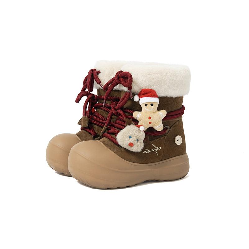 Short Fur Long Tube Snow Boots Christmas Edition - US 7 MEN/US 8.5 WOMEN UK 6 = IT 39 / Unisex