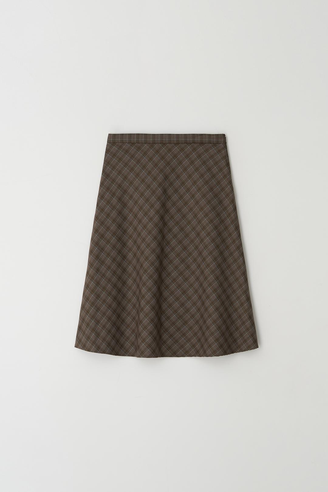 Check Flare Skirt