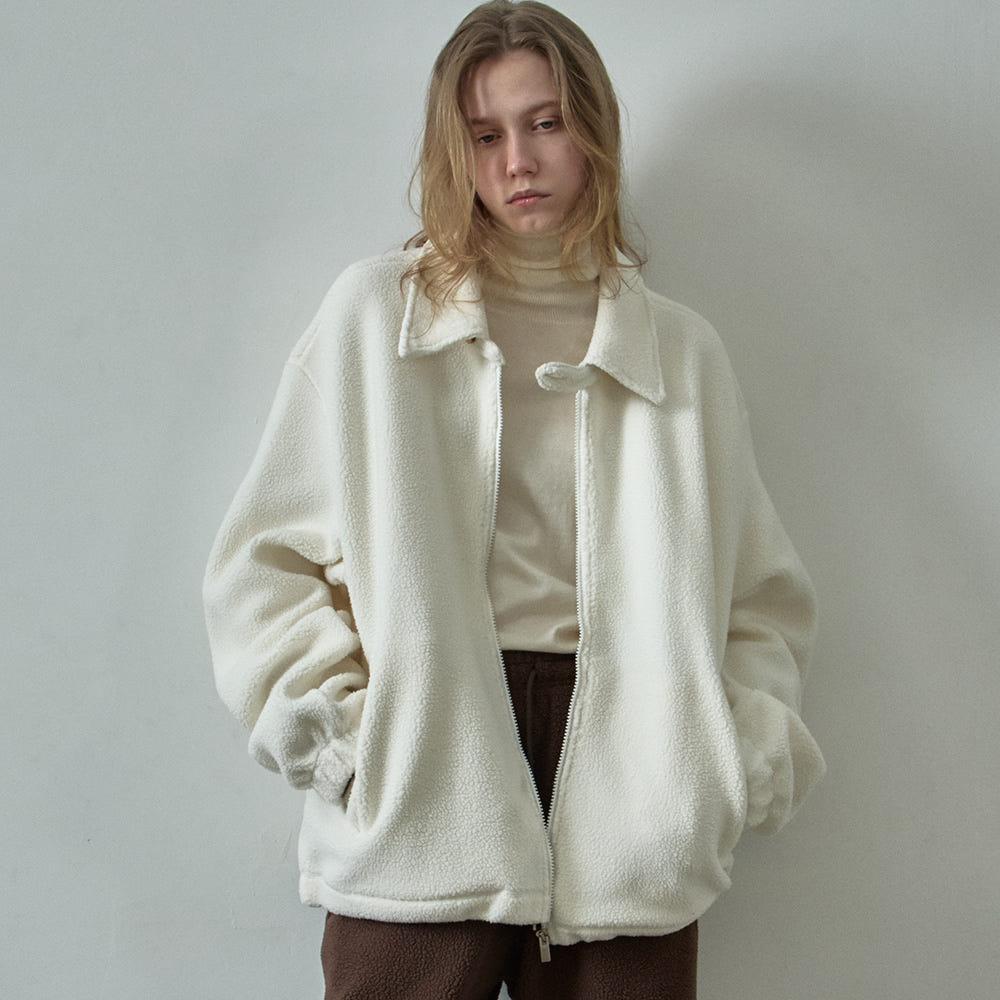 폴라텍 빈티지 집업 점퍼_ivory