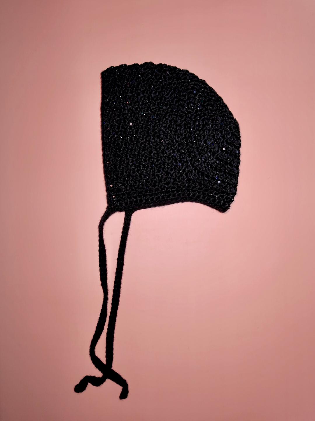 Sequin bonnet Black