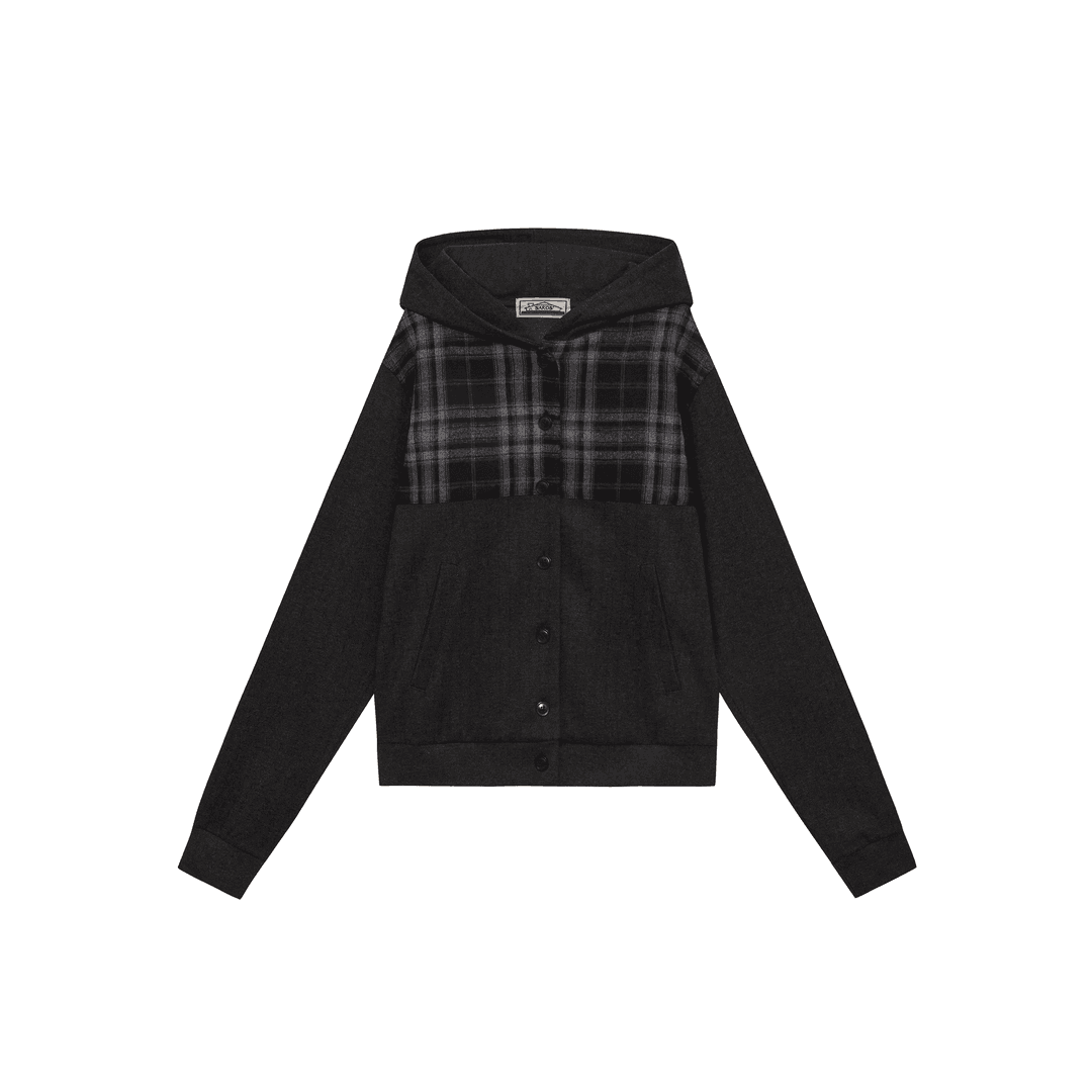 saros check jacket - Charcoal(1)