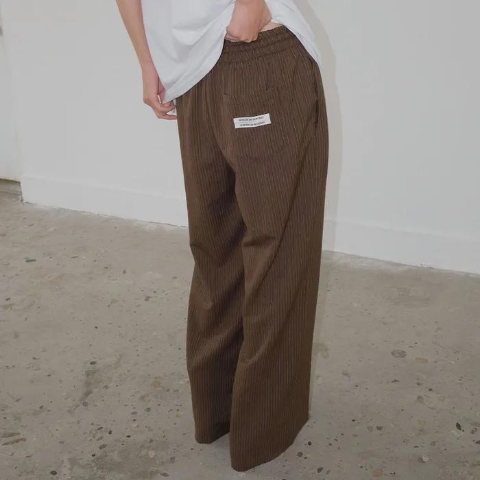 Vintage Stripe Banding Pants_BROWN