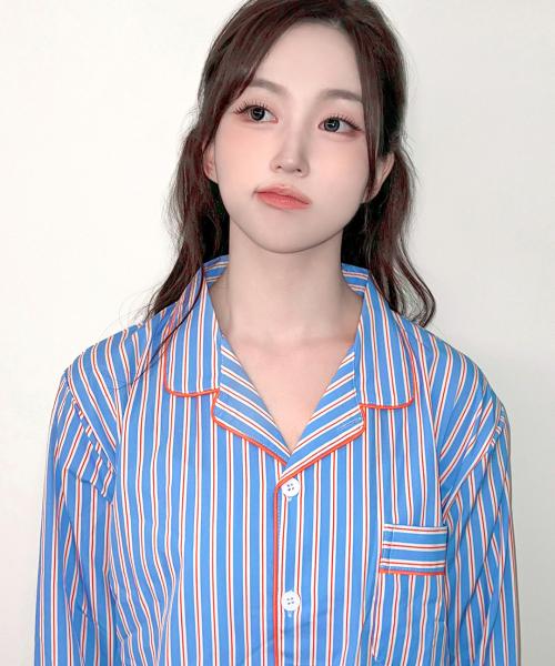 실크핏 시에르 긴팔 커플 잠옷 세트