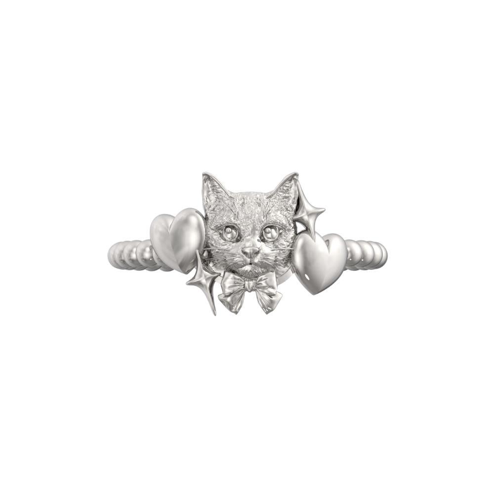 투모로우오브젝트 925실버. cat portrait. small ring. 고양이  프레임 커스텀 반지.