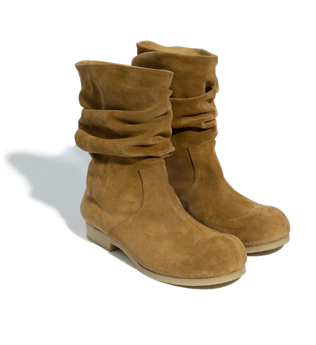 [WESKEN] Draped Western Boots "CAMEL\"