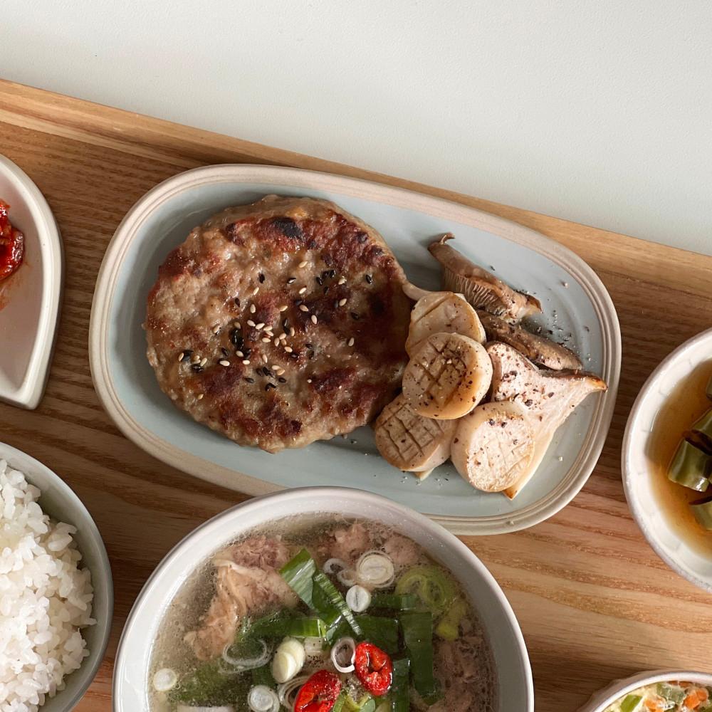 구름 둥근 사각 접시