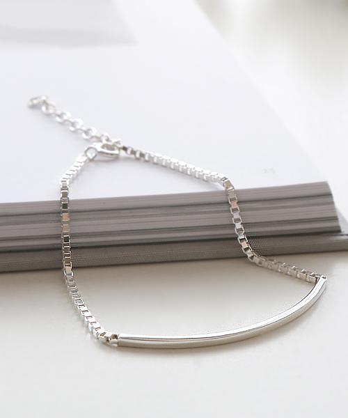 네로우 바 실버 팔찌 / 박스 체인 스틱 은
