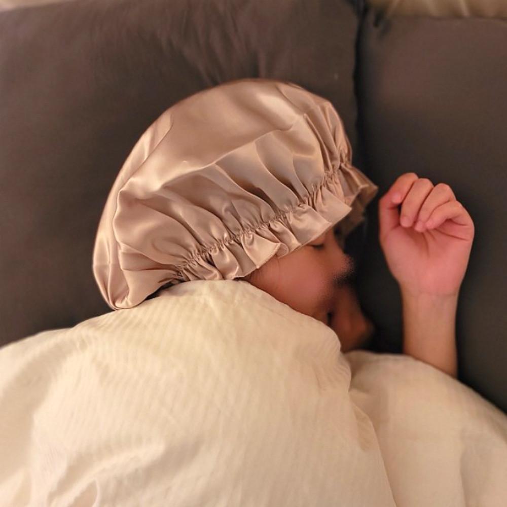 100% 천연 실크 수면캡 슬립캡 나이트캡 헤어캡 모발케어 스노우실크