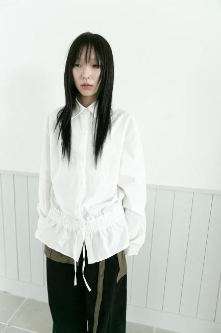 오무수히 dry banding pleats shirts(2colors)
