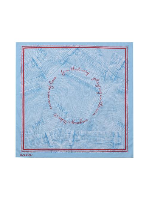 데님 프린티드 스카프