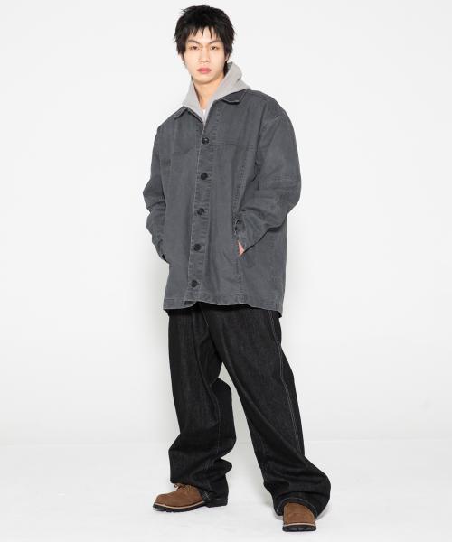 XJ137 빈티지 워싱 코튼 카코트 (CHARCOAL)
