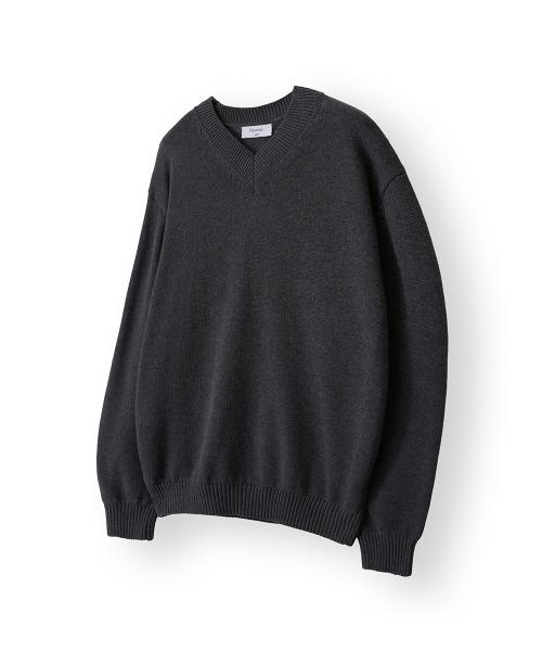 하이어 브이넥 니트 [차콜]