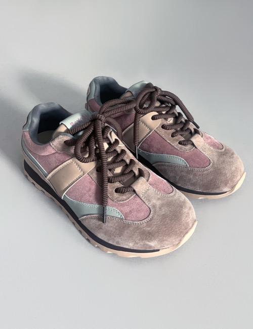[ real leather ] soft suede mix color sneakers