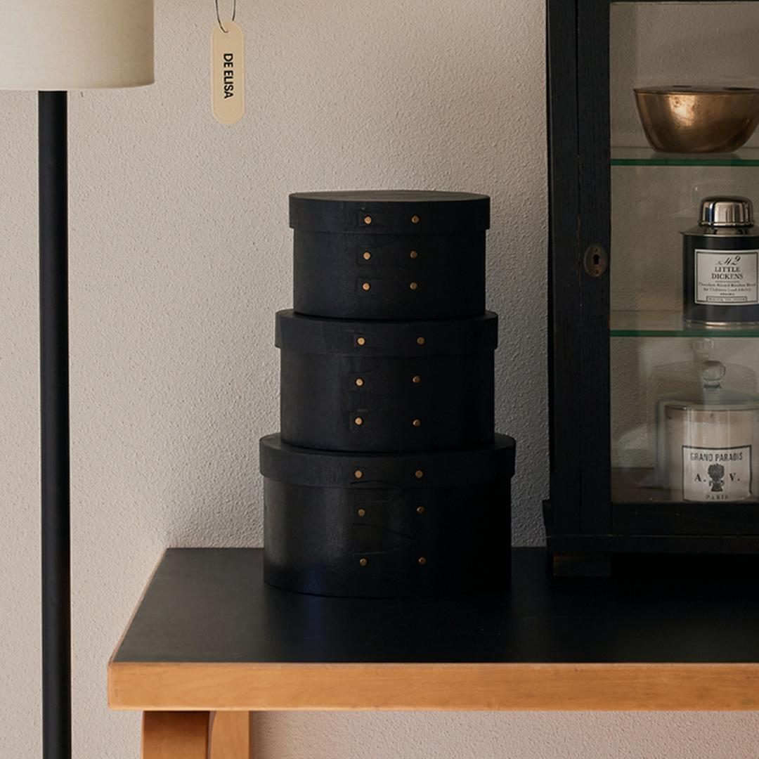 Premium Round Shaker Box Black