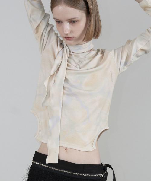 타입서비스(TYPESERVICE)  Marbling Cut Out T-Shirt [Yellow] - 사이즈 & 후기 | 무신사