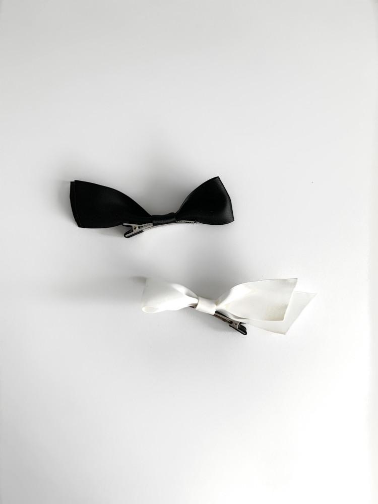 (어센틱/ 2pcs) ﻿satin ribbon side pin 리본옆머리핀 제니머리핀