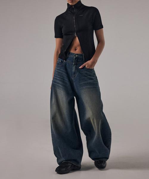 트리밍버드(TREEMINGBIRD)  Front Yoke Denim Pants [ Dark Blue ] - 사이즈 & 후기 | 무신사