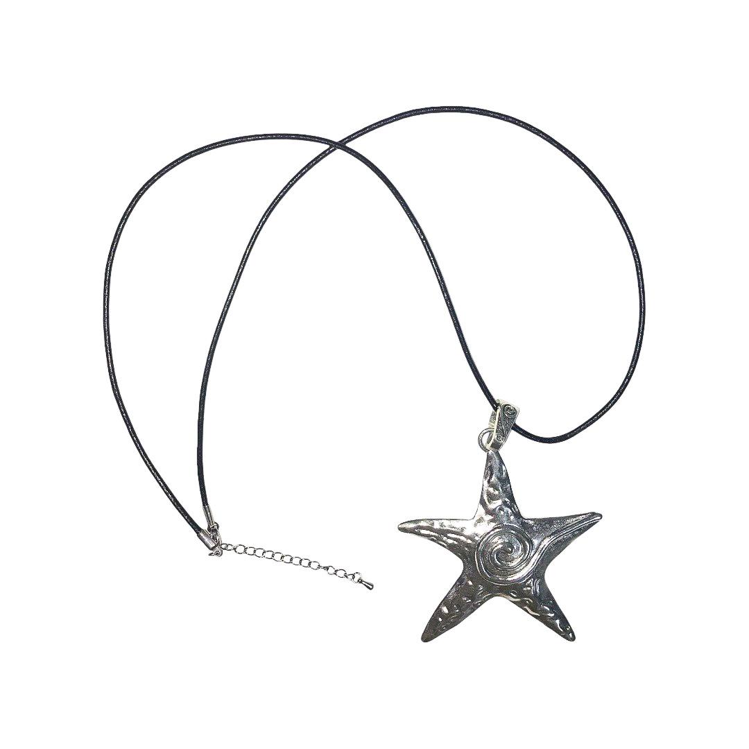 twister silver star necklace