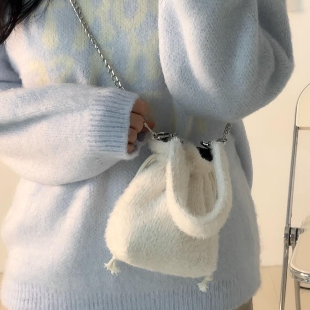 낫띵크 부클 화이트 복조리 파우치백
