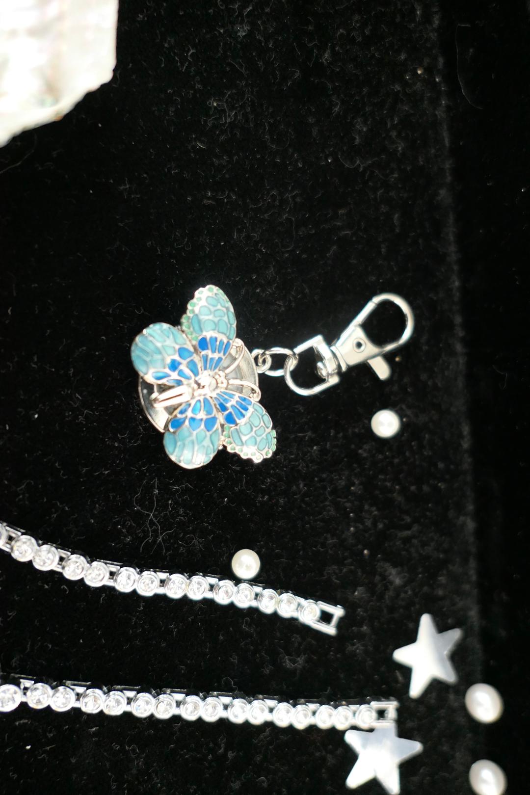 Blue butterfly keyring